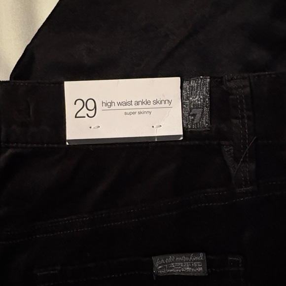 7 For All Man Kind Black Velvet Super Skinny pants - Picture 6 of 10